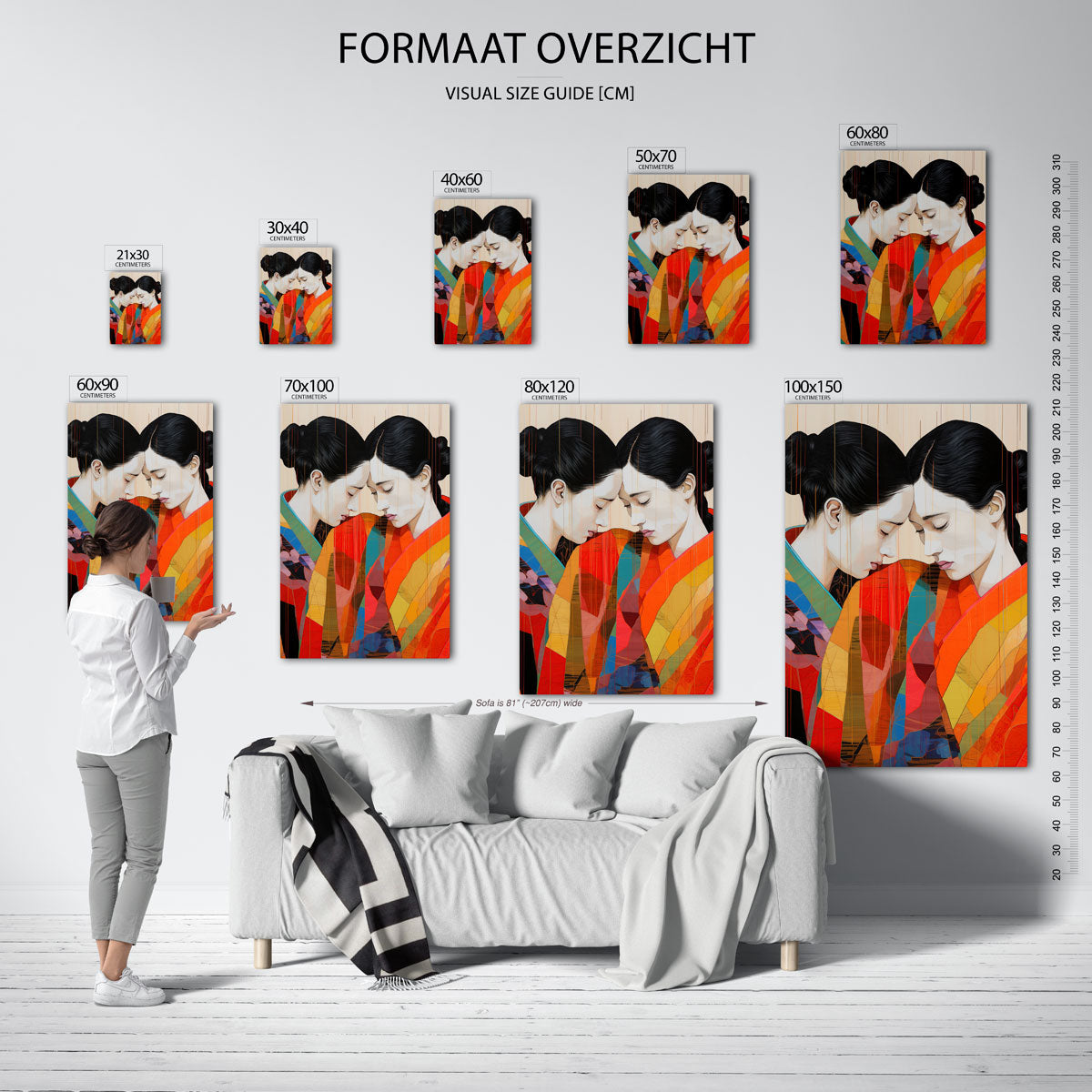 Twee figuren in kleurrijke gewaden Poster