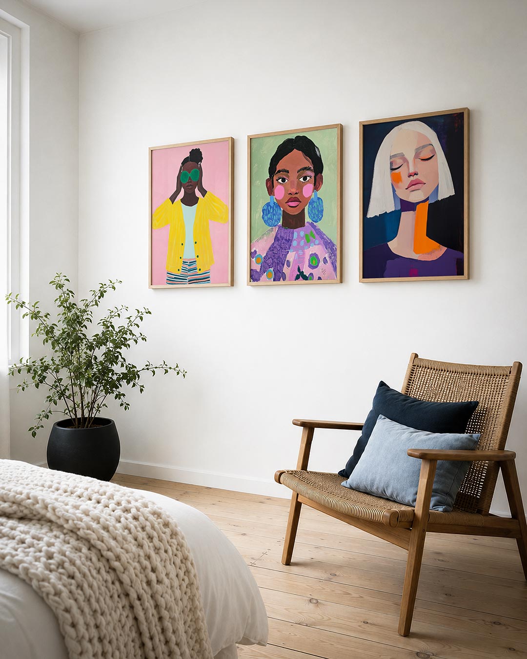 Kleurrijke portretuitstraling Posterset