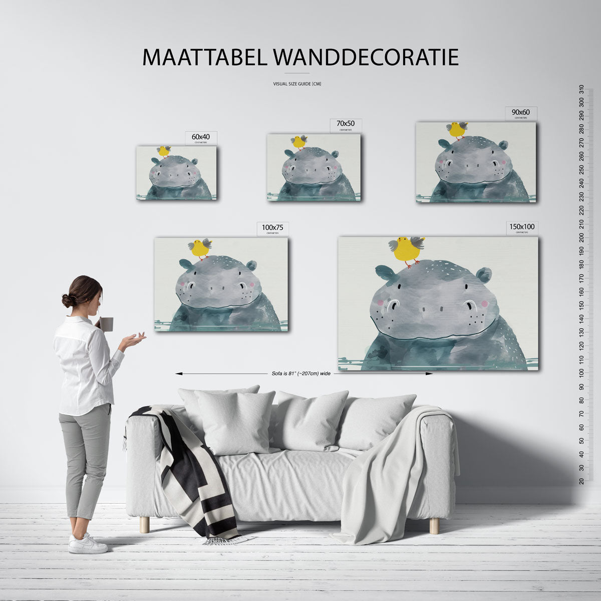 Vrolijke dierenillustratie Kunstwerk