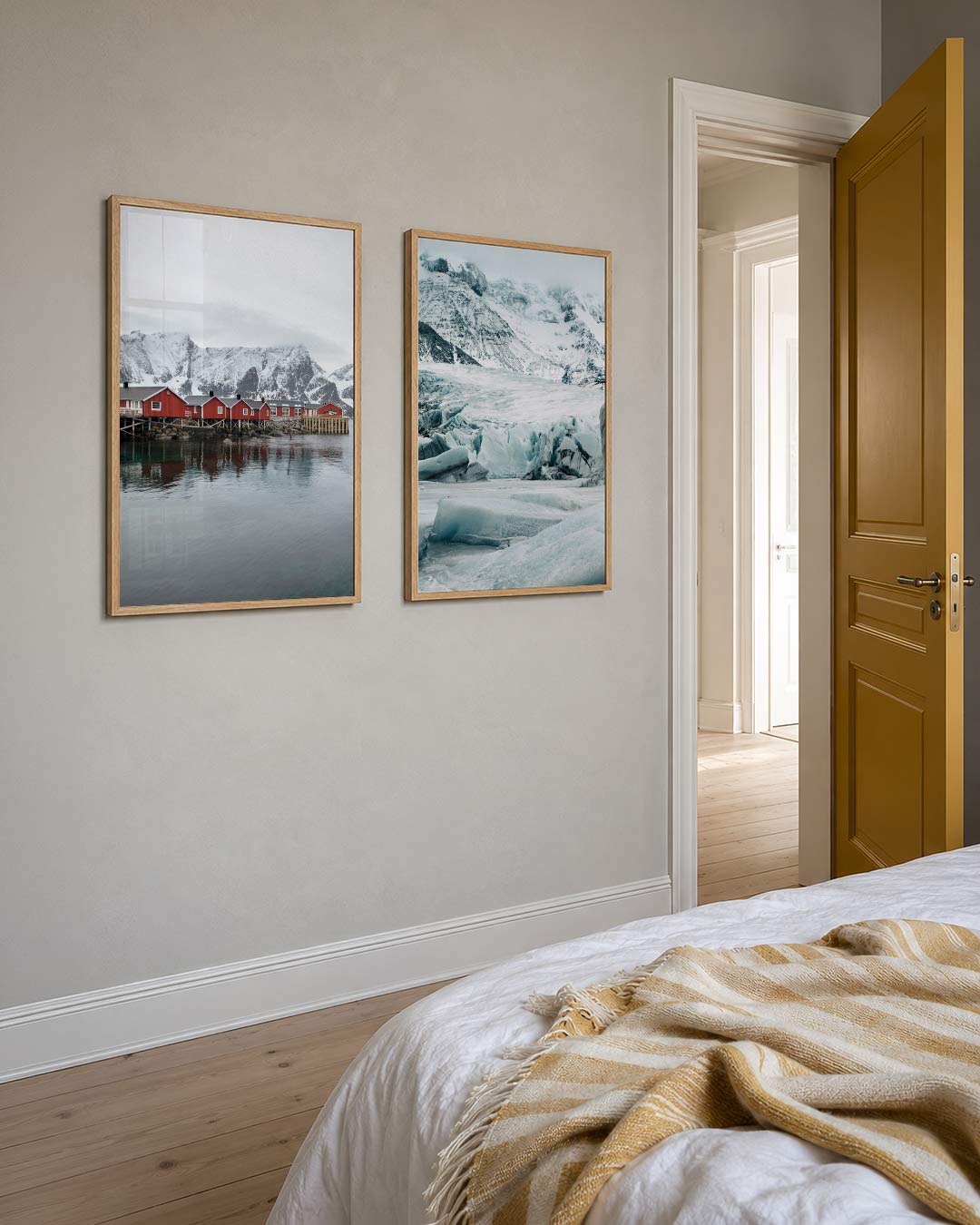 Rode huisjes en bergen Posterset