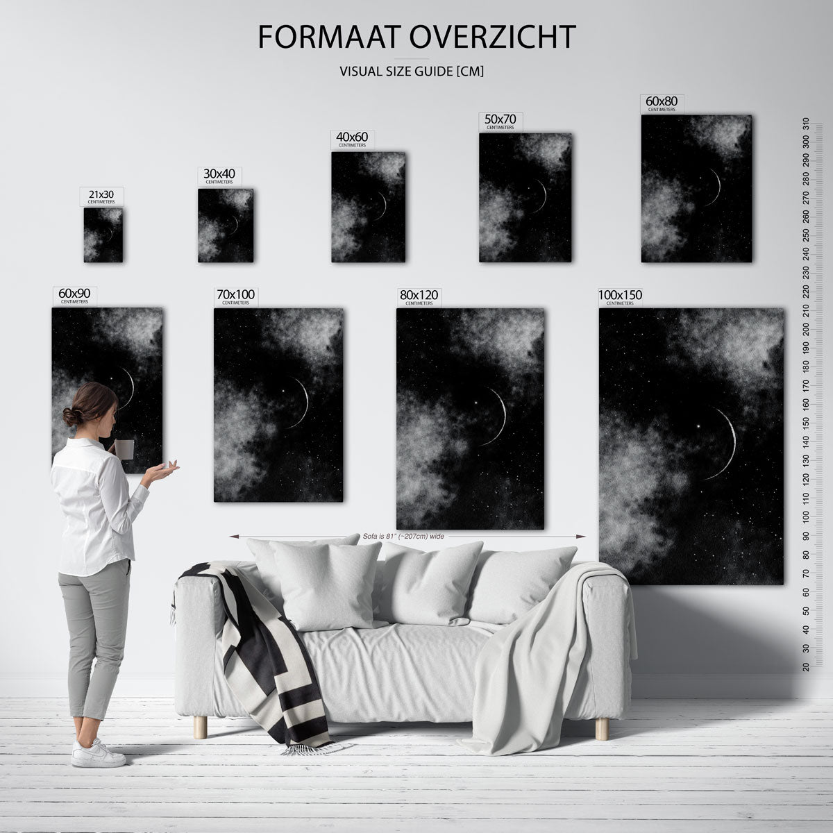 Maan en sterren Poster