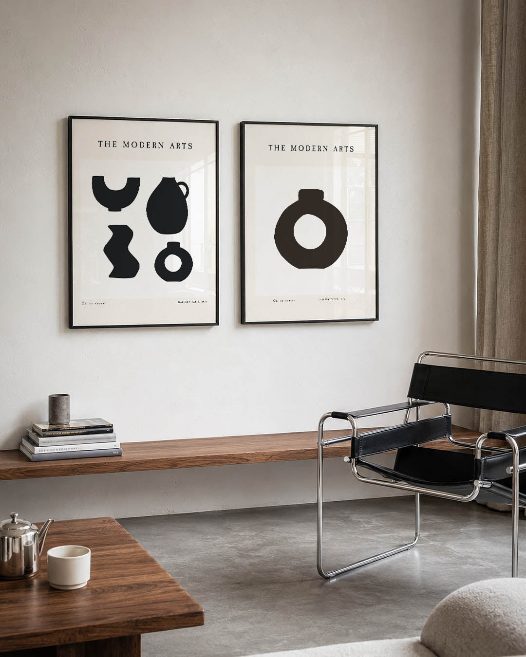 Vormenspel in zwart Posterset