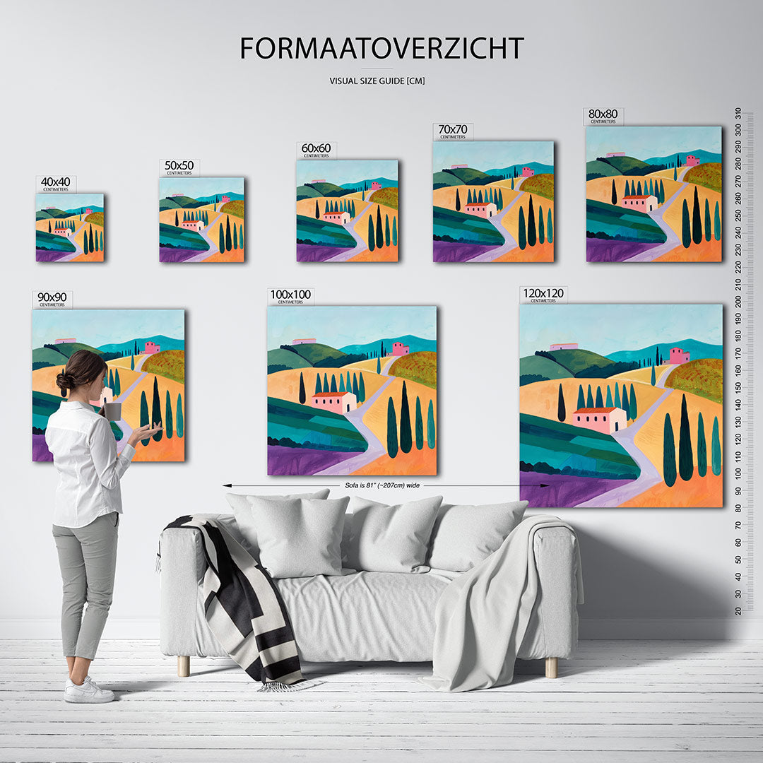 Landschap met heuvels Kunstwerk