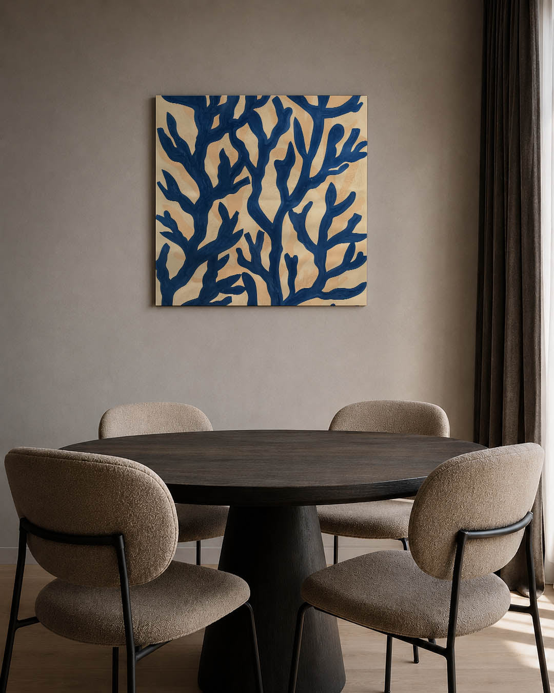 Organische blauwe vormen Kunstwerk
