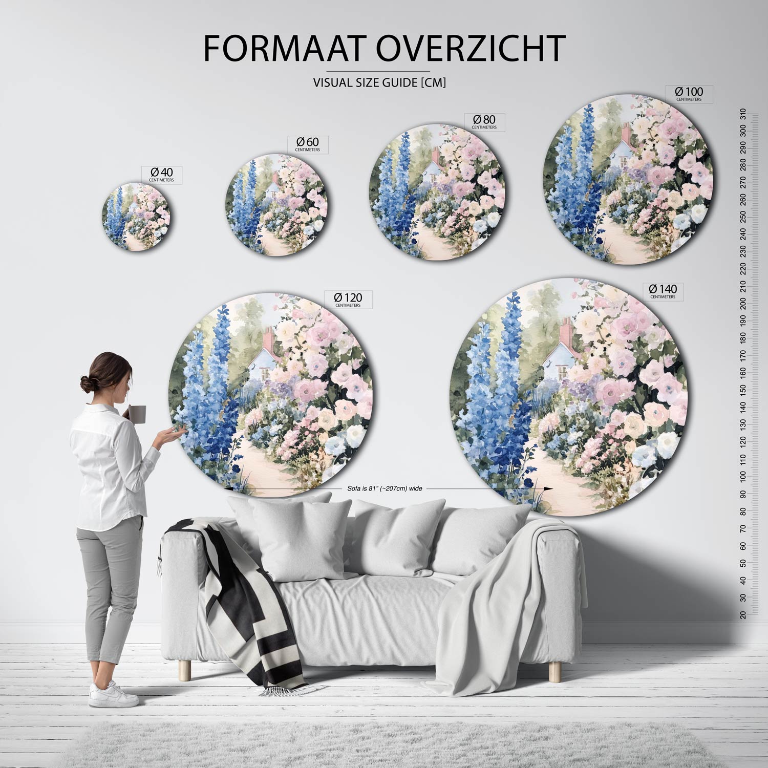 Bloementuin met huis Muurcirkel