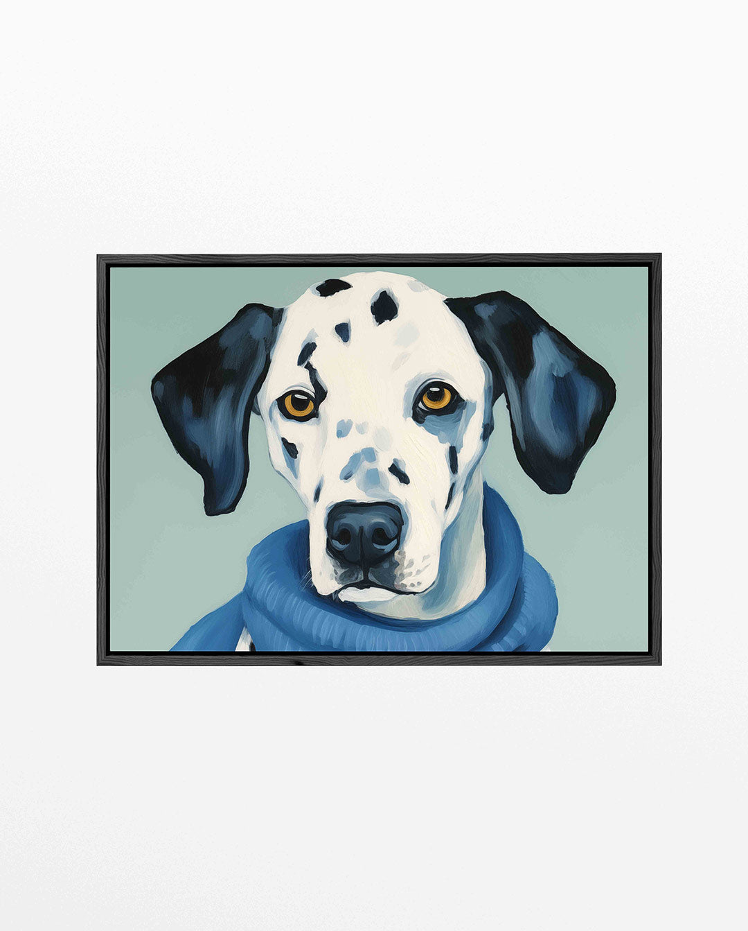 Hond met blauwe sjaal Kunstwerk