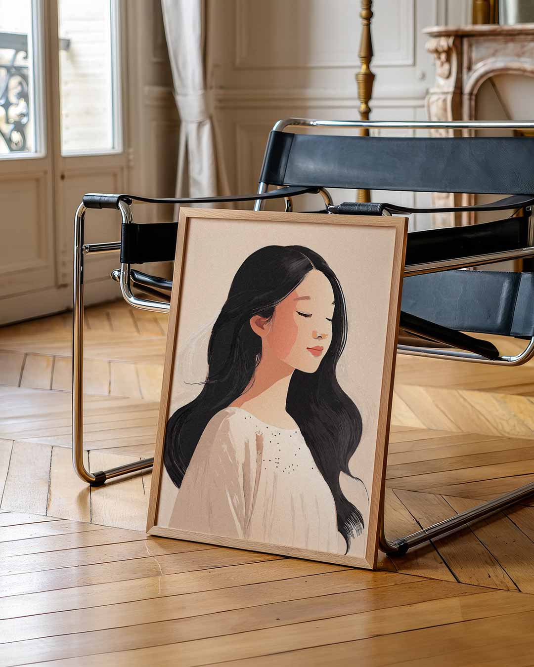 Serene Elegantie Vrouwenportret Poster-WallArtistic