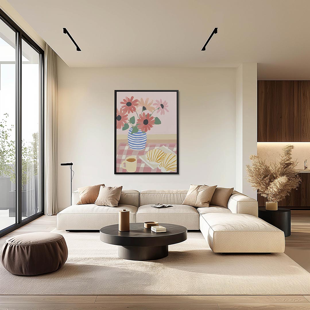 Bloemen en gebak Kunstwerk