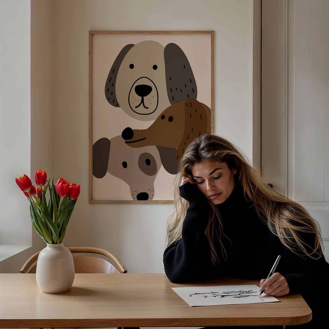 Schattige Hondenportretten Poster-WallArtistic