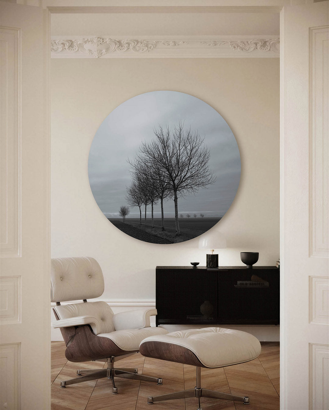 Landschap met bomen Muurcirkel