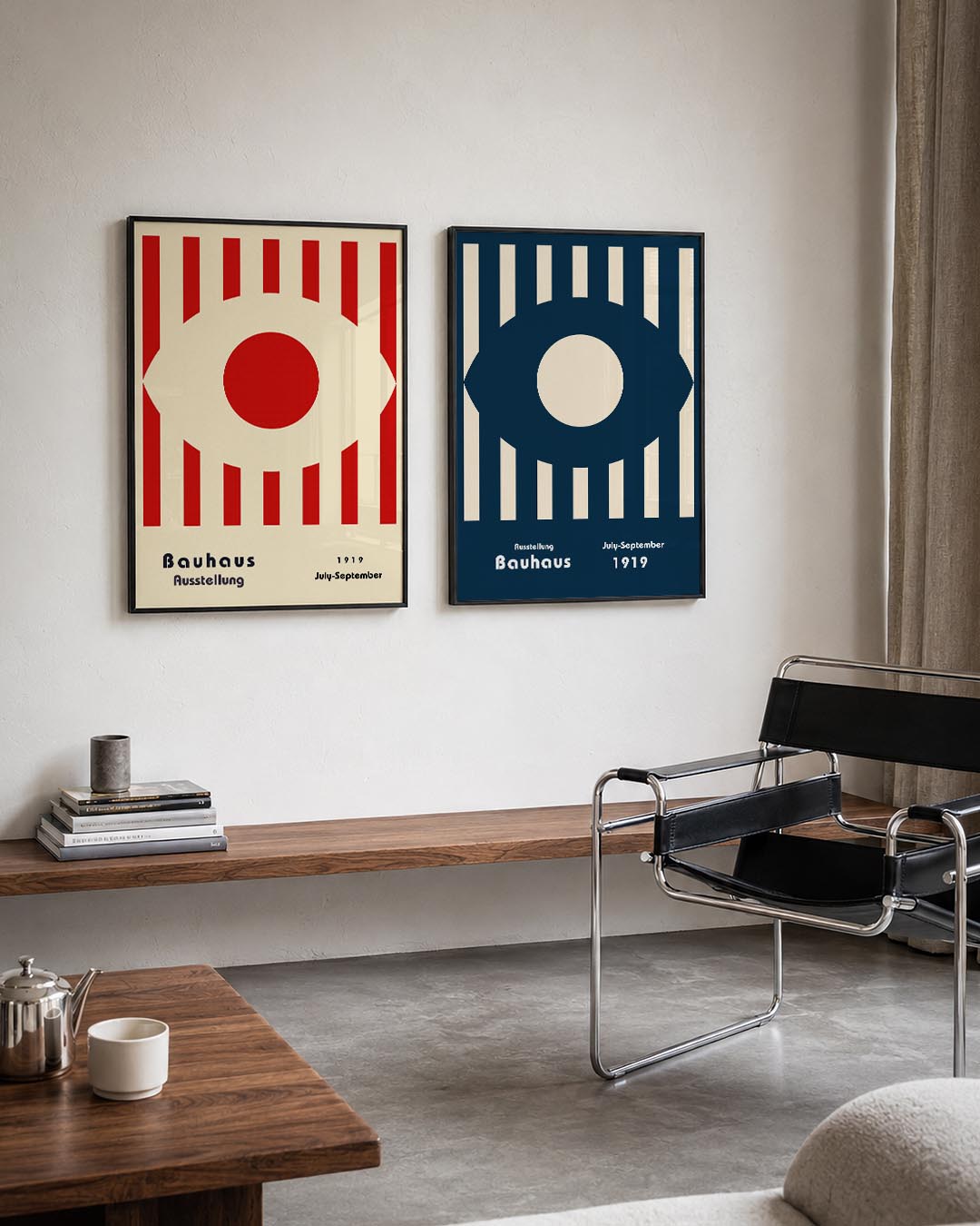Rode cirkel en strepen Posterset