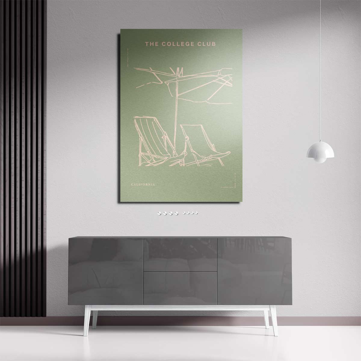Strandstoelen Onder Parasol Kunstwerk-canvas-dibond-plexiglas-wanddecoratie-WallArtistic