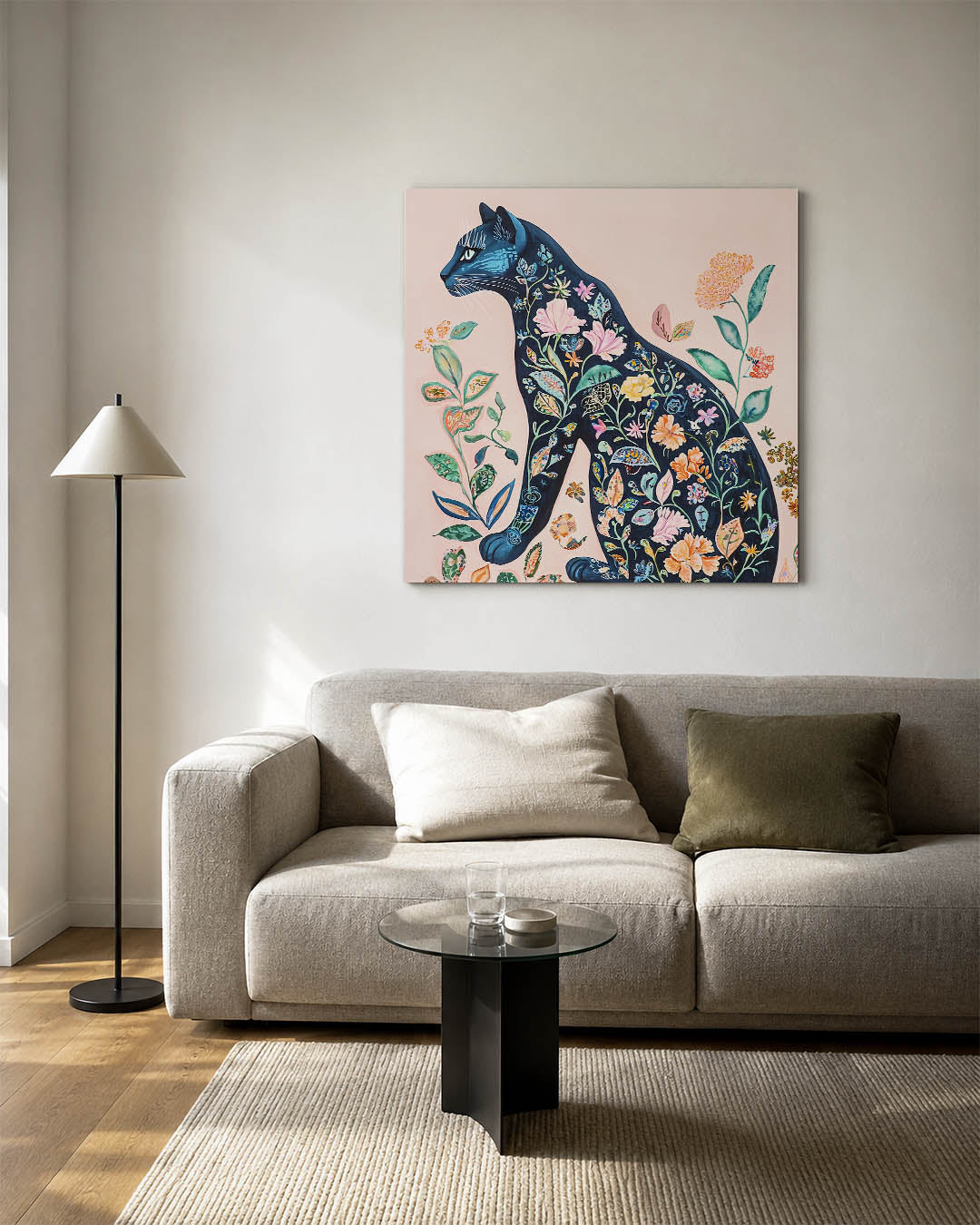 Bloemenkat Kunstwerk