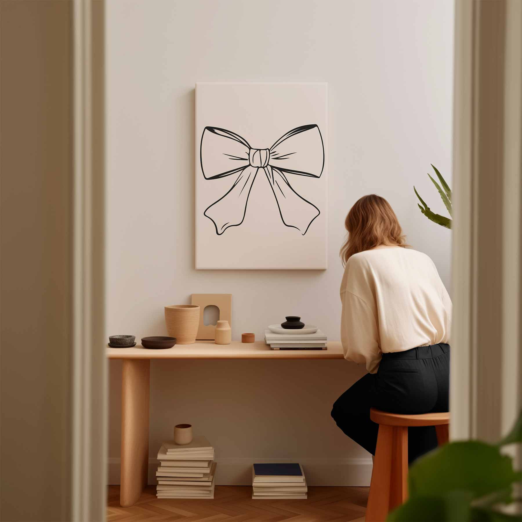 Zachte Strik Schets Kunstwerk-canvas-dibond-plexiglas-wanddecoratie-WallArtistic