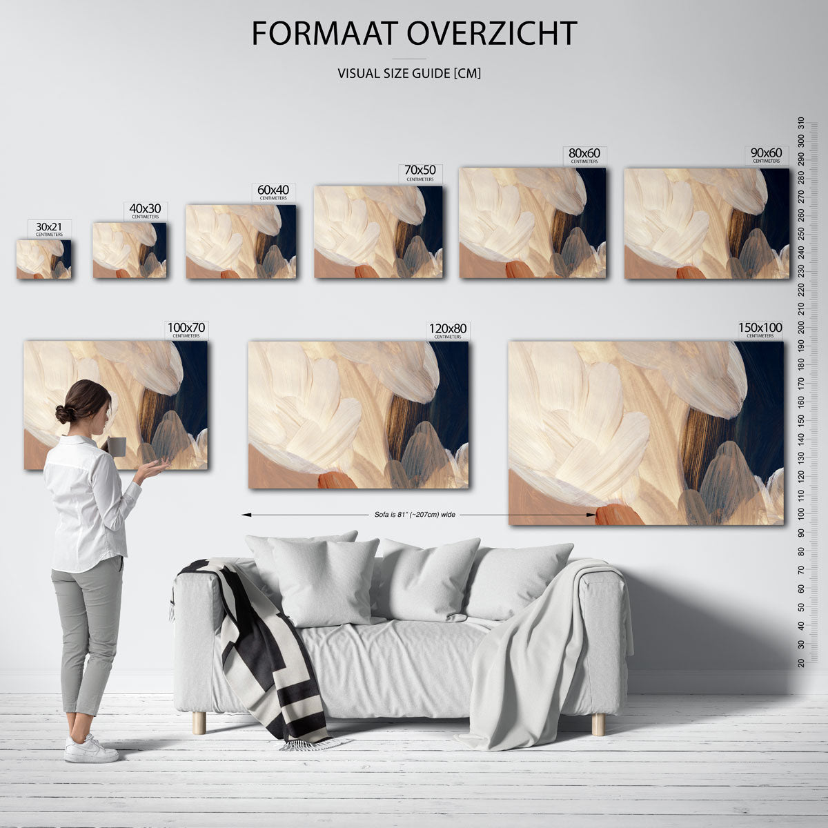 Abstracte penseelstreken Poster