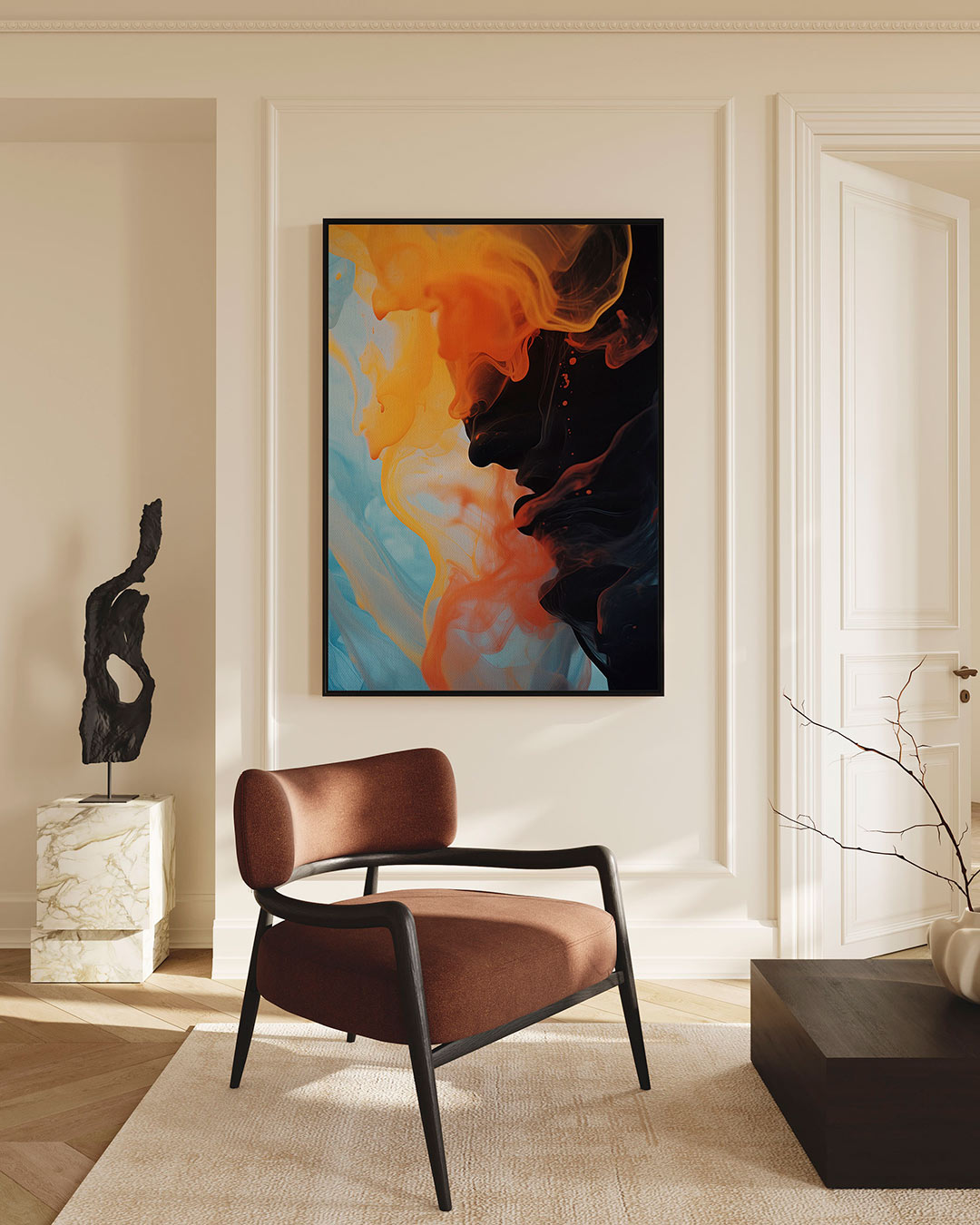Vloeiende kleurencompositie Kunstwerk