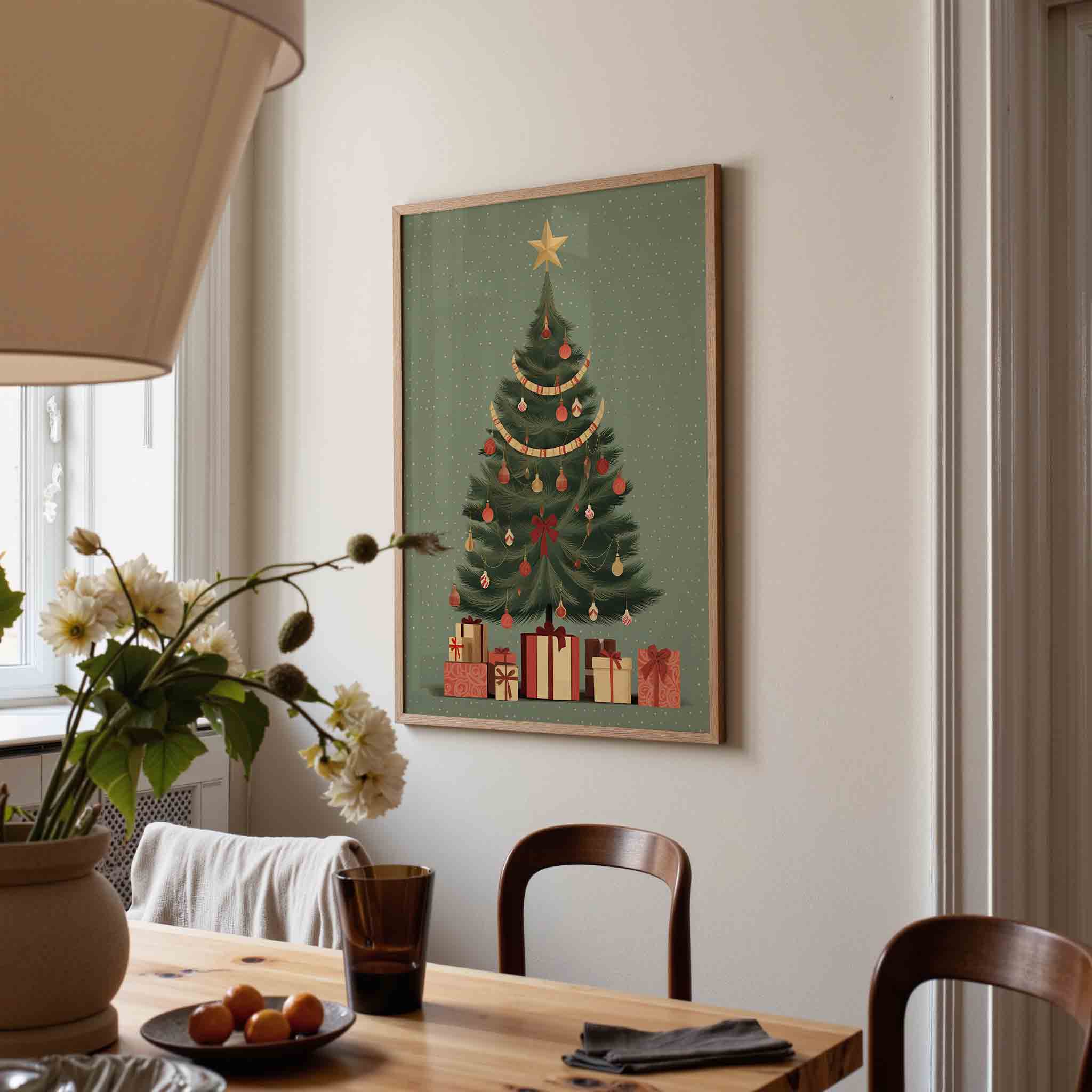 Kerstboom met cadeaus Poster