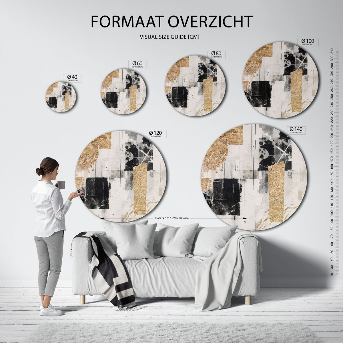Abstracte vormen Muurcirkel
