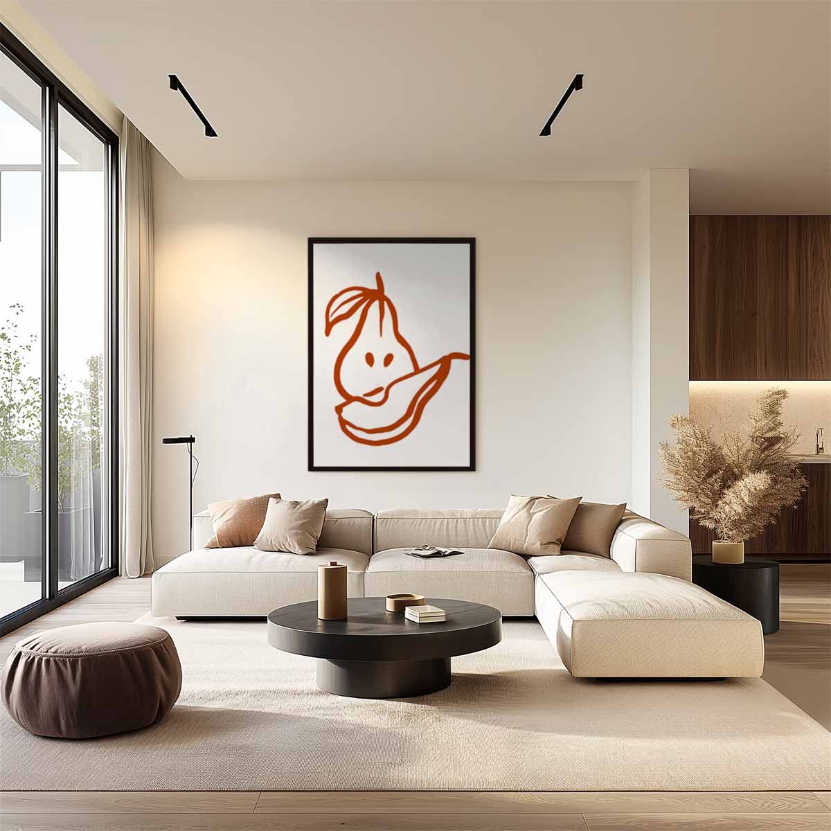 Abstracte Peer en Banaan Kunstwerk-canvas-dibond-plexiglas-wanddecoratie-WallArtistic