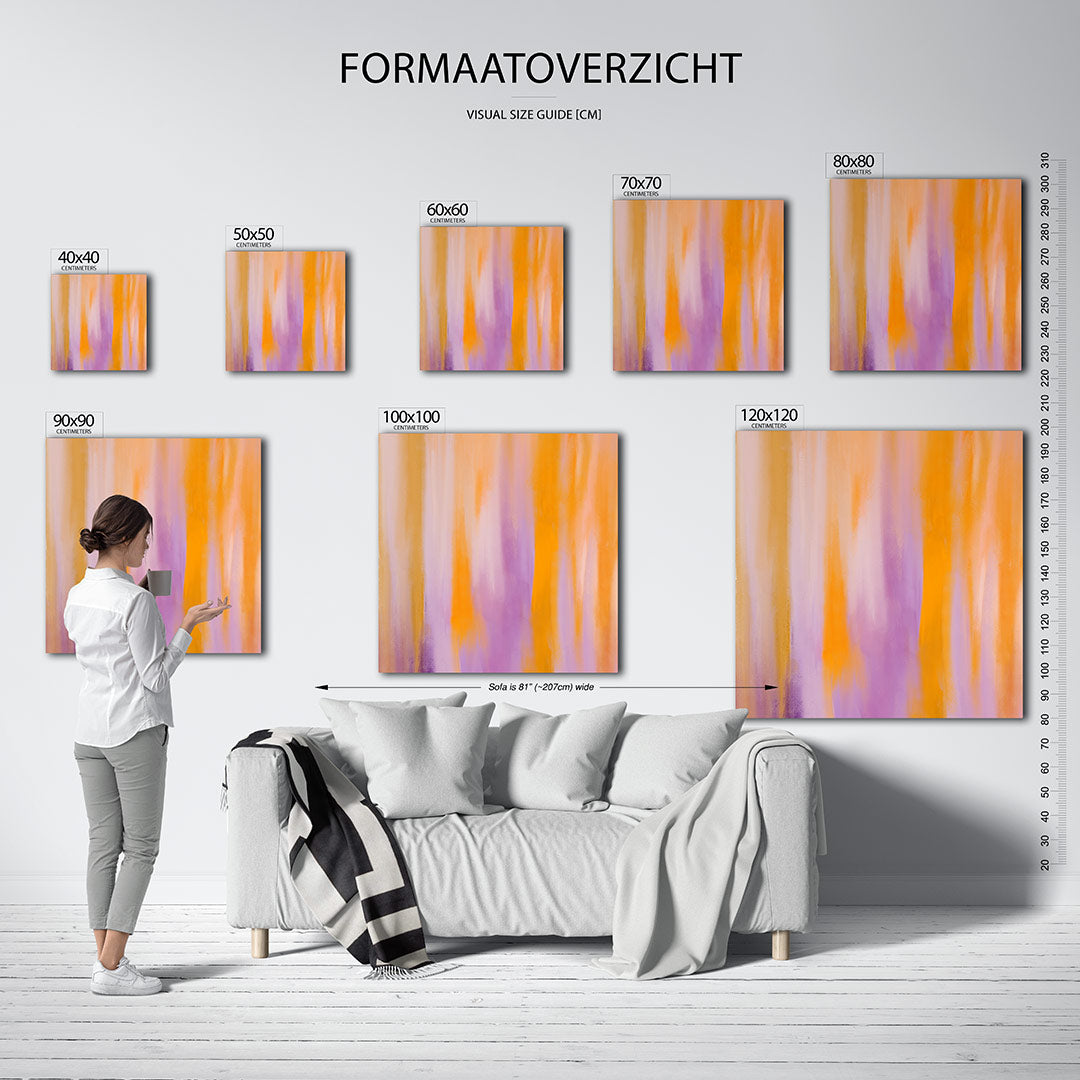Kleurrijke verticale strepen Kunstwerk