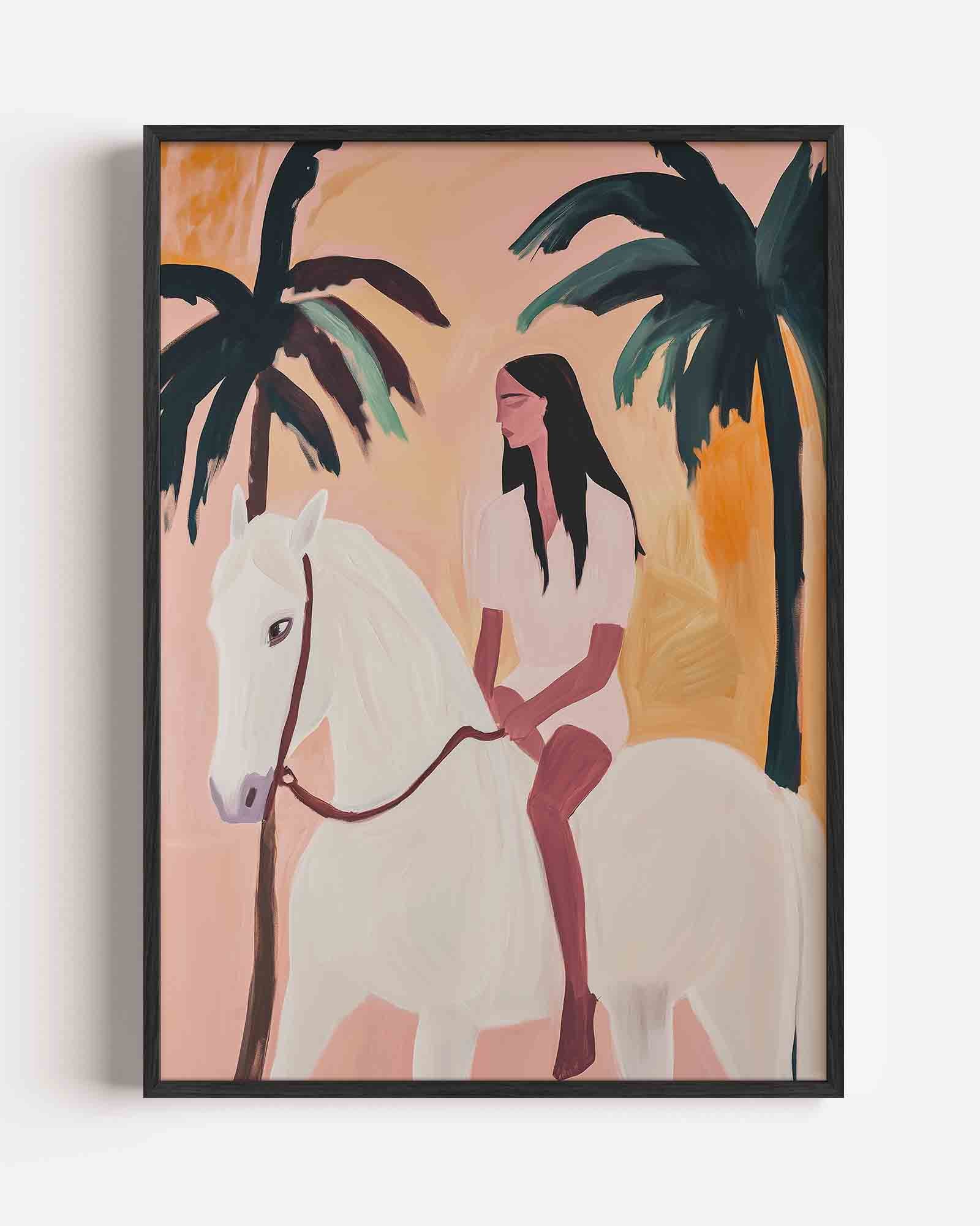 Vrouw op paard Poster