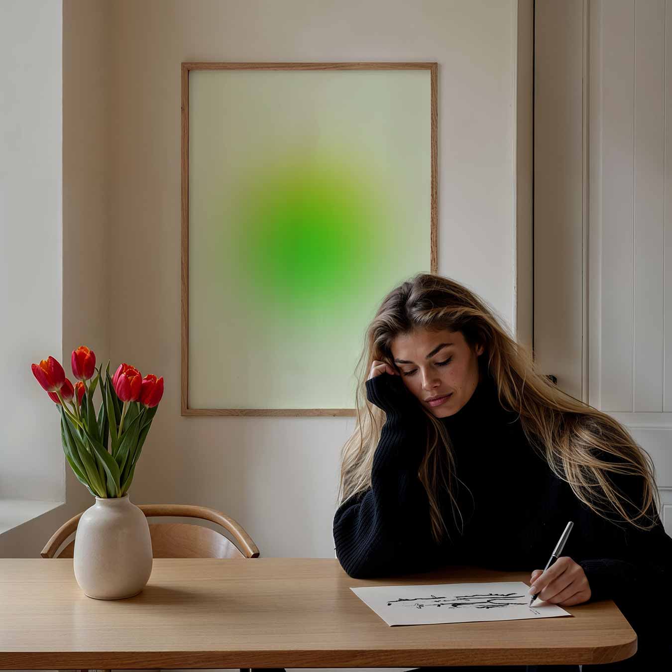 Groene Zen Cirkel Poster-WallArtistic