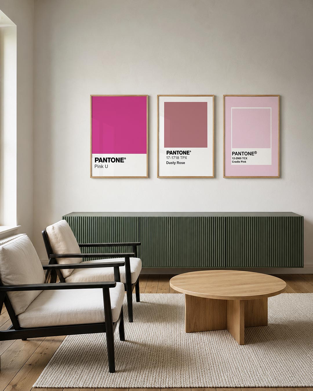 Roze kleurvlak Posterset