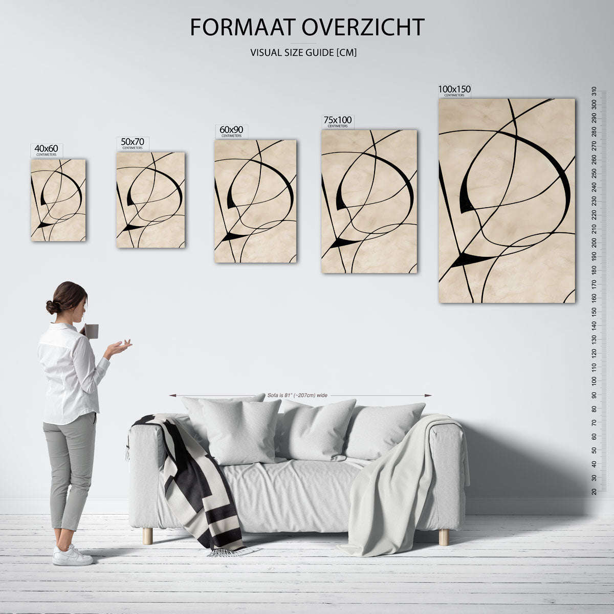 Organische lijnenspel Kunstwerk