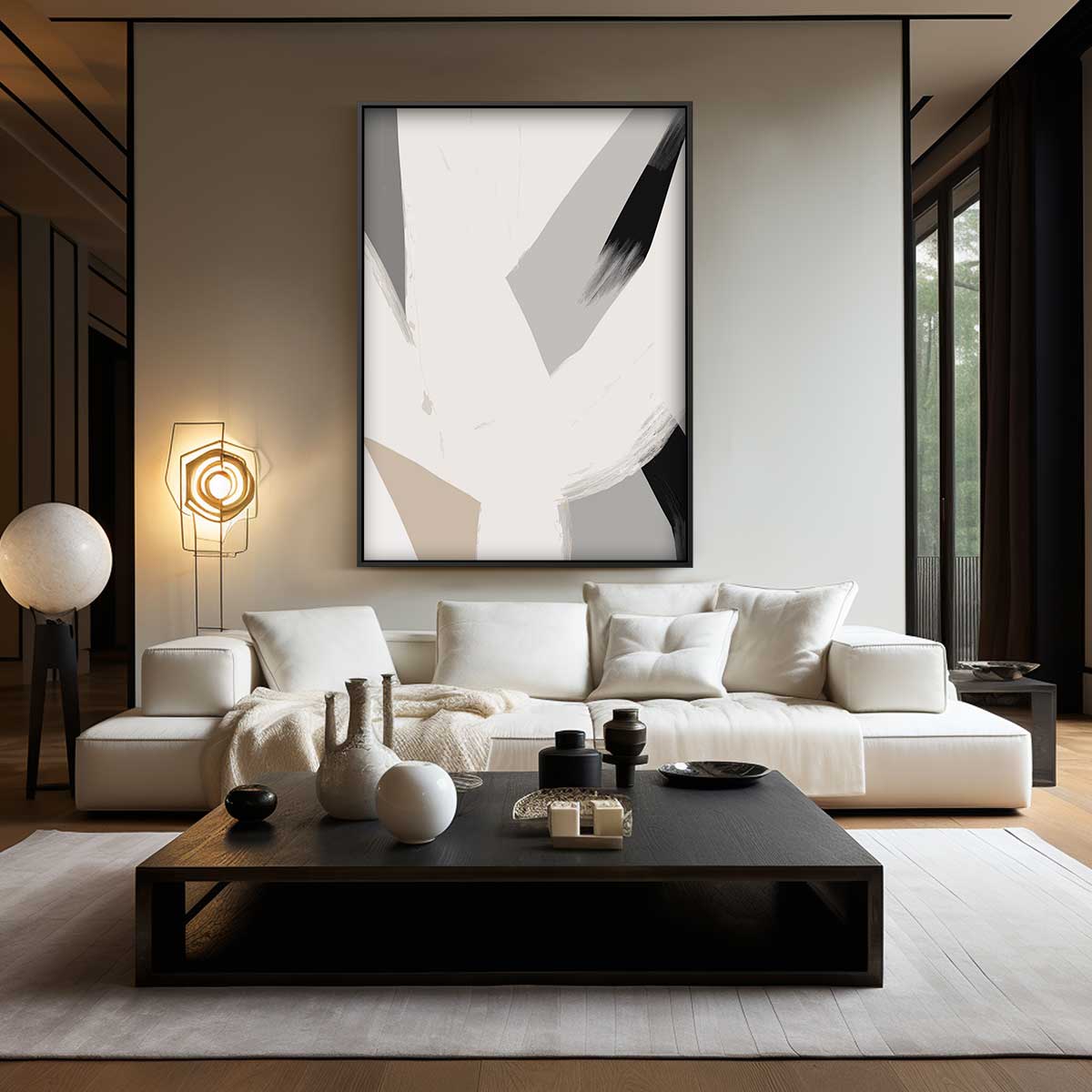 Elegante Abstractie Kunstwerk-canvas-dibond-plexiglas-wanddecoratie-WallArtistic