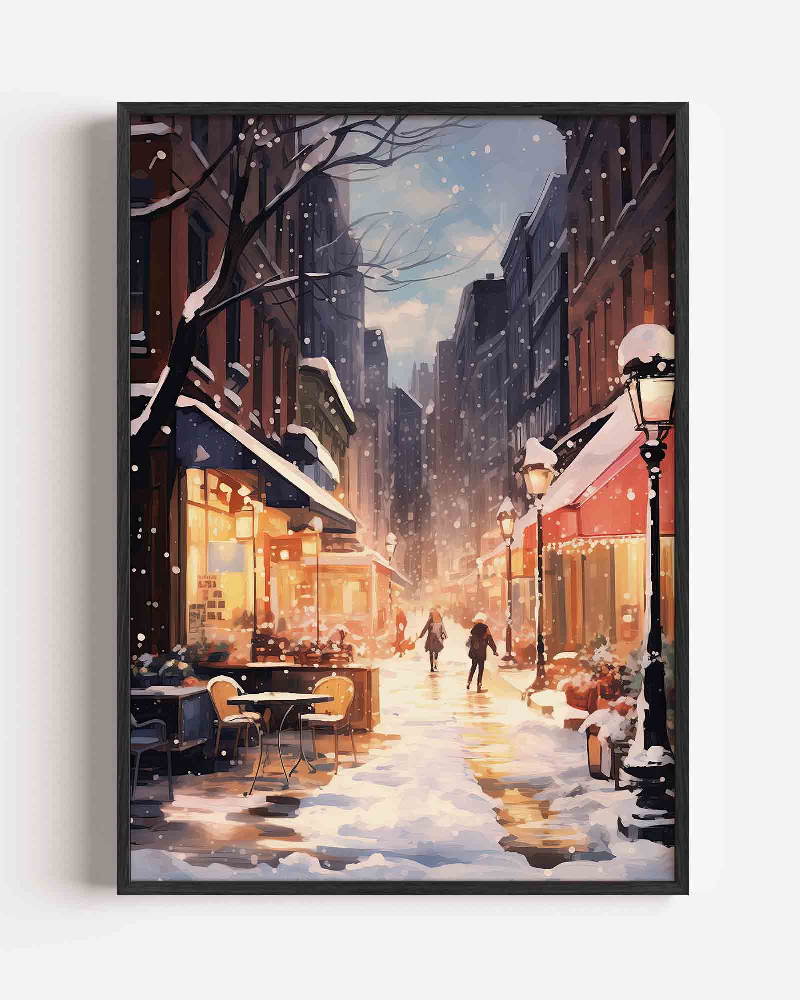 Winterse straat Poster
