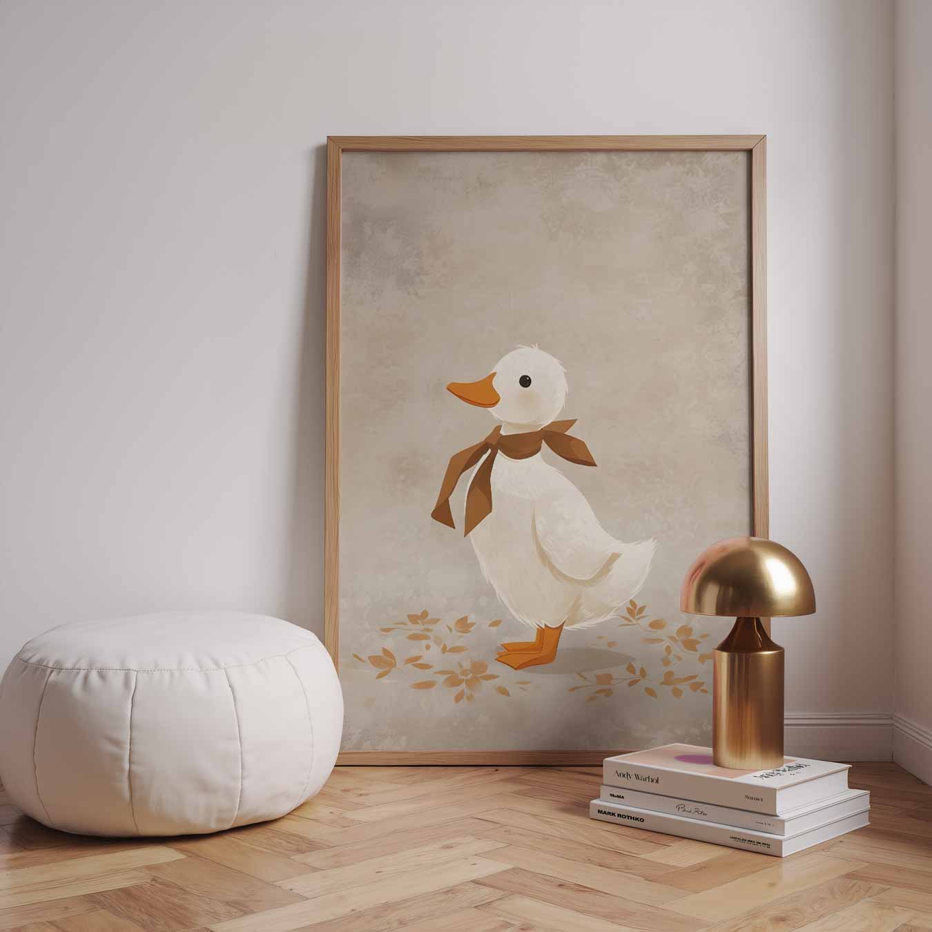 Schattige Eend Met Strikje Poster-WallArtistic