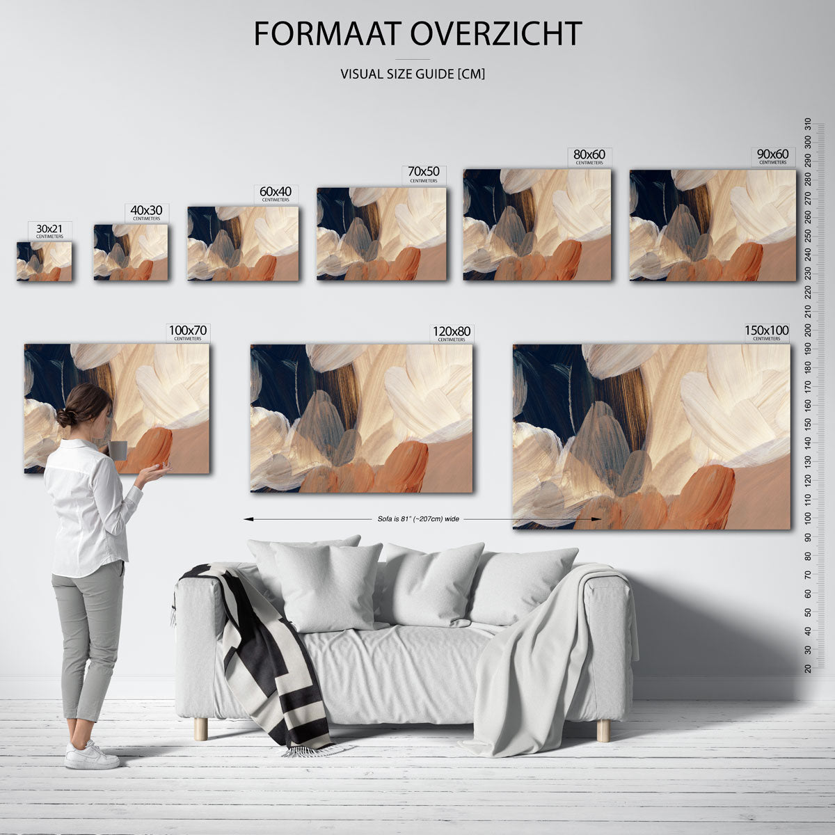 Abstracte penseelstreken Poster