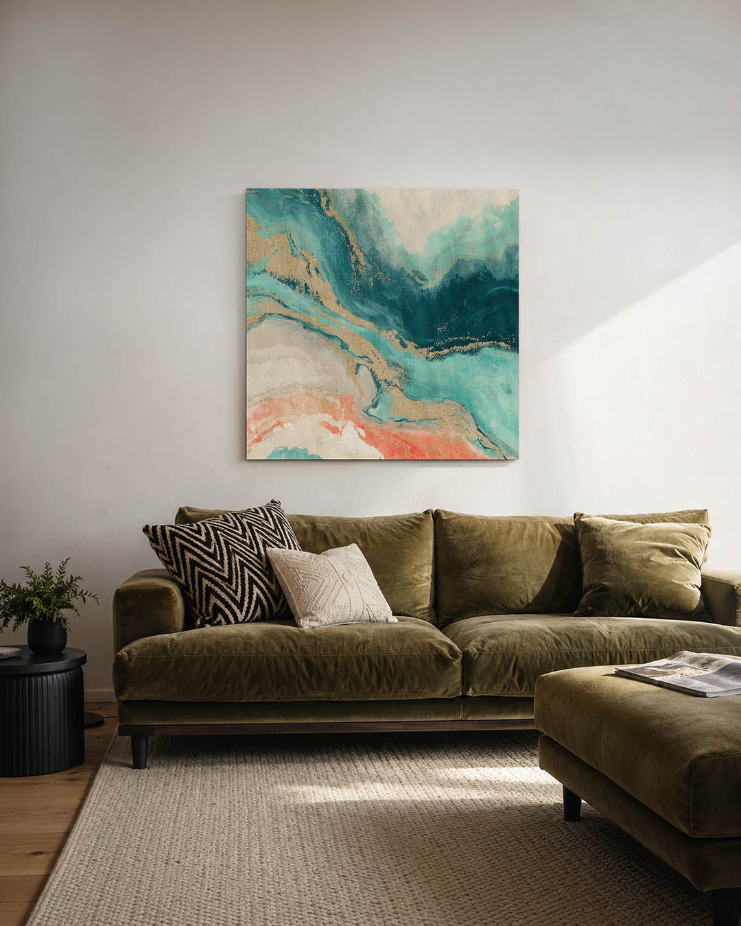 Vloeiende kleurencompositie Kunstwerk