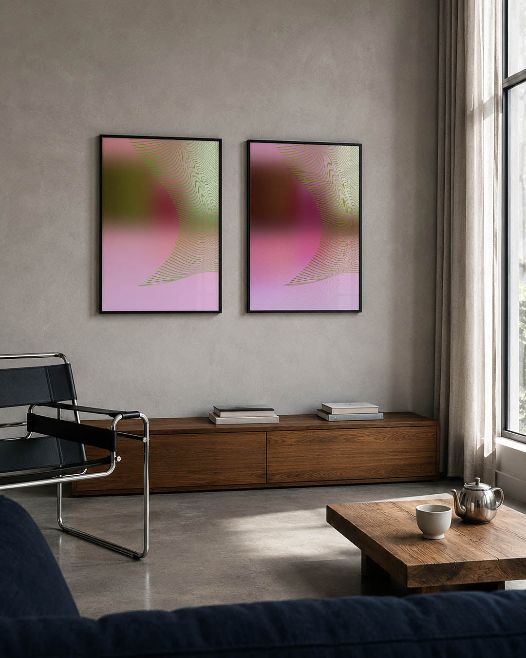 Golvend lijnenspel Posterset