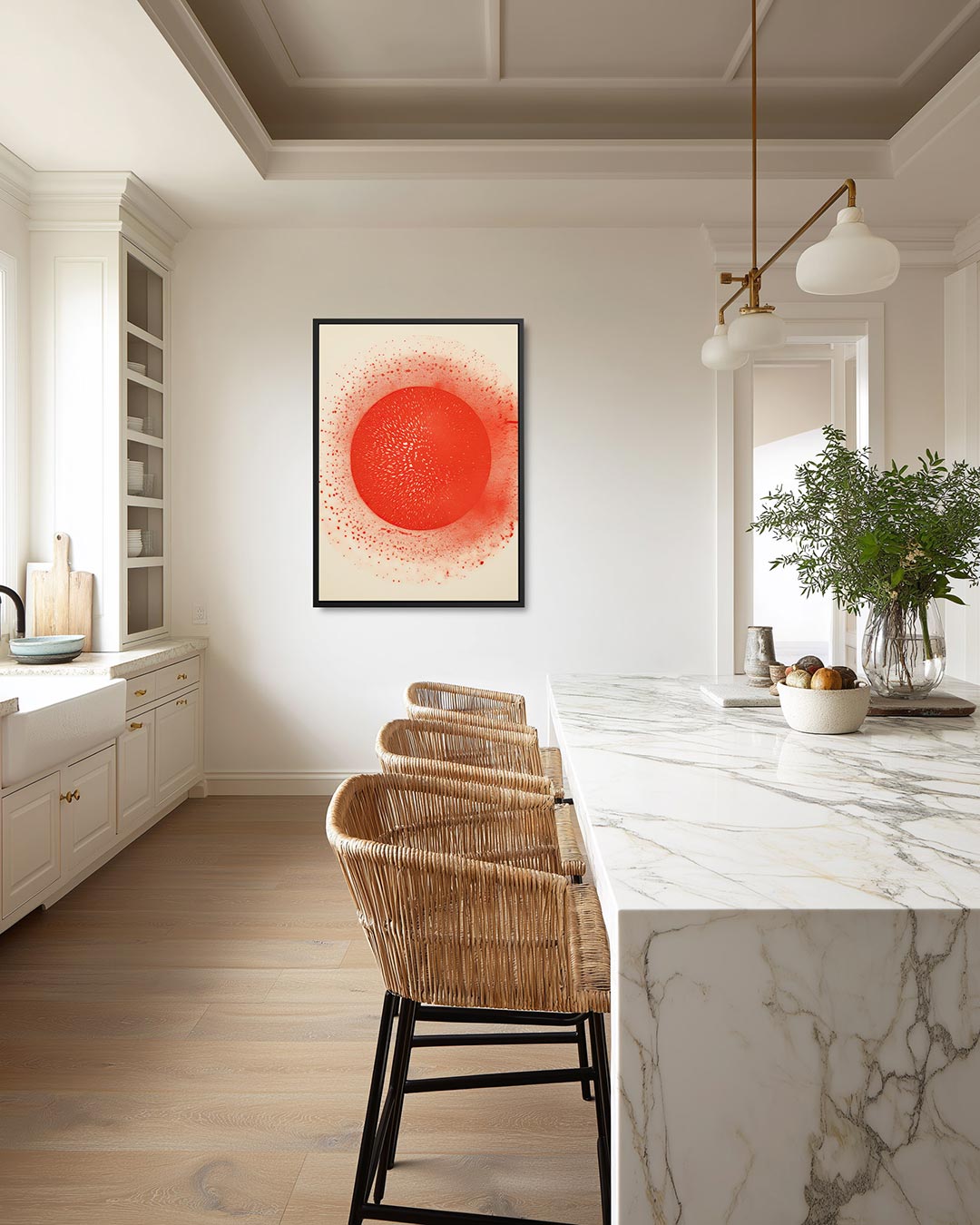Cirkelpatroon met spetters Kunstwerk