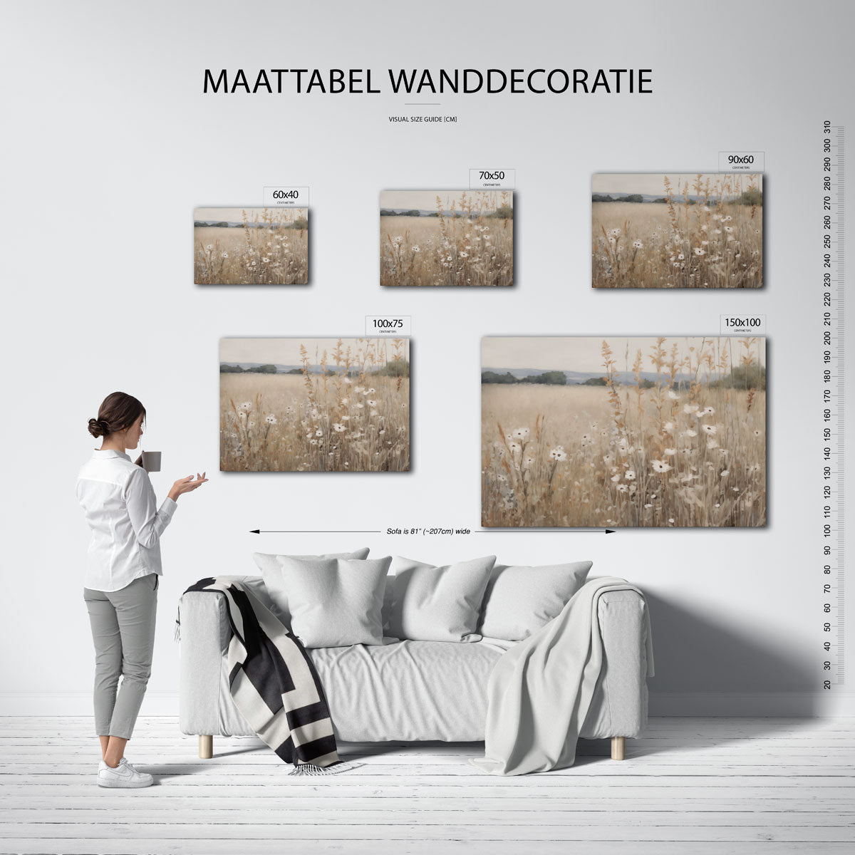 Zomerweide bloemen Kunstwerk