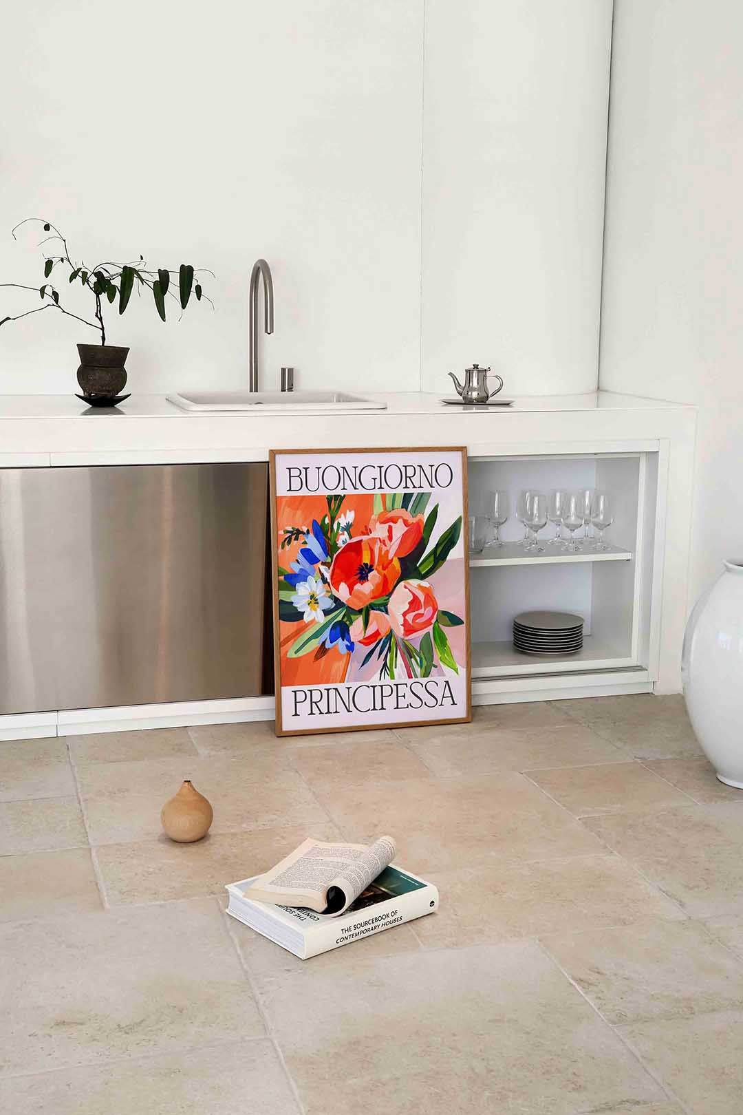 Bloemen en tekst Poster
