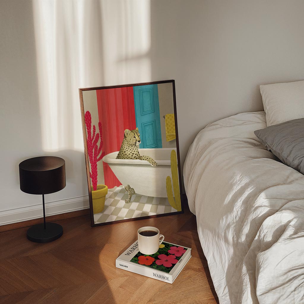 Speelse Safari Badkamer Poster-WallArtistic
