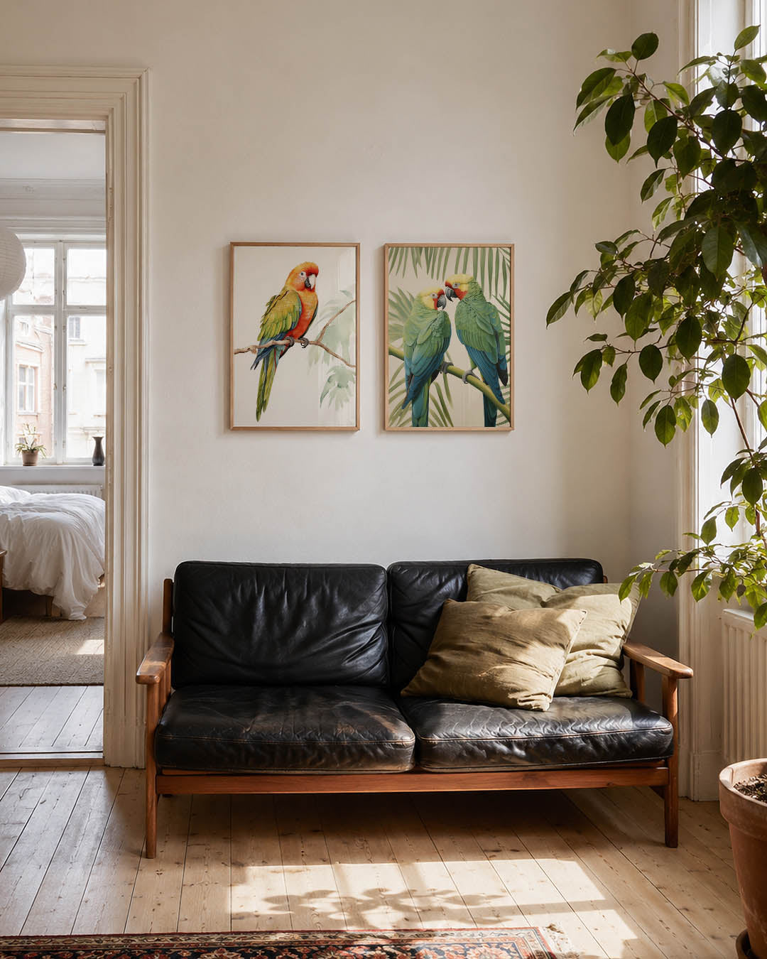 Vogel en tak Posterset