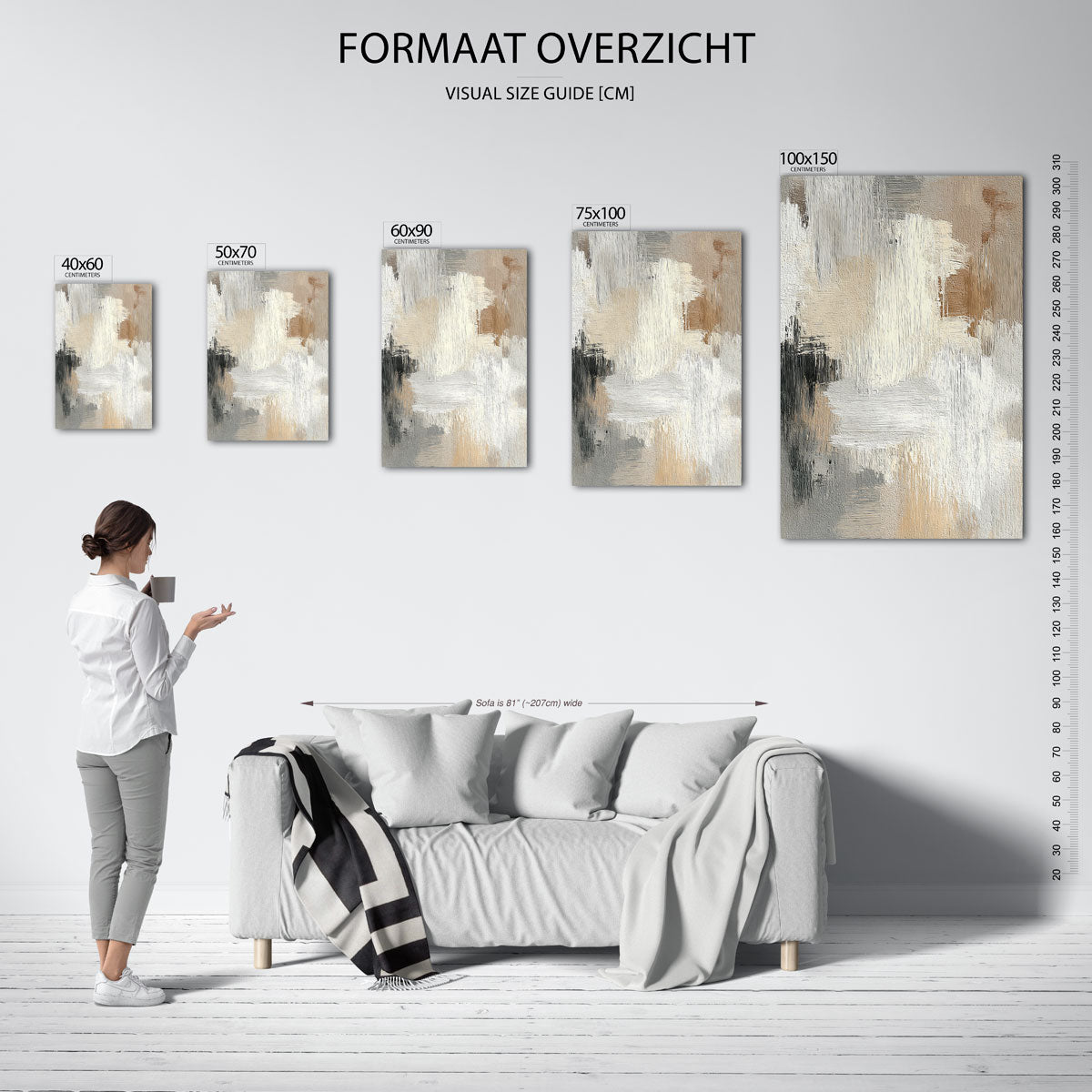 Rustige kleurenmix Kunstwerk