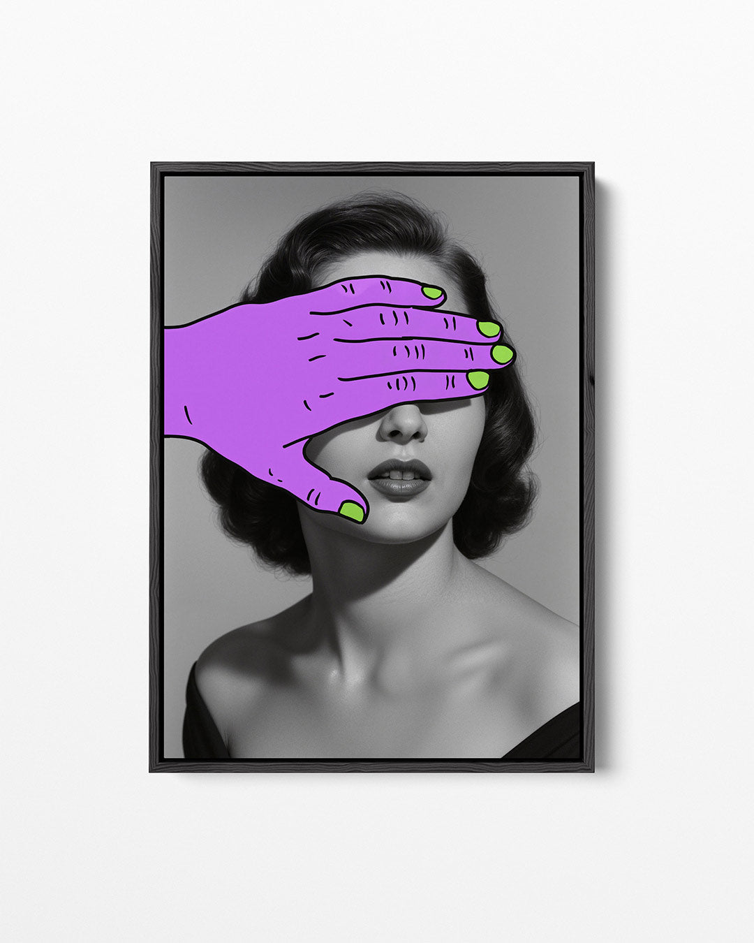 Vrouw met paarse hand Kunstwerk