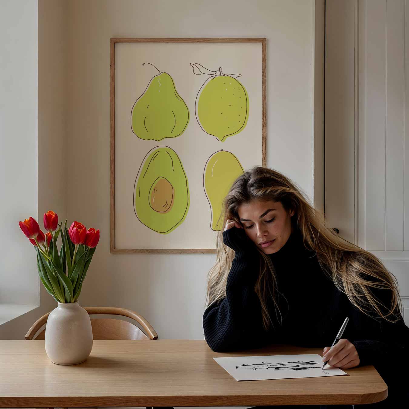 Vrolijke Fruit Illustratie Poster-WallArtistic