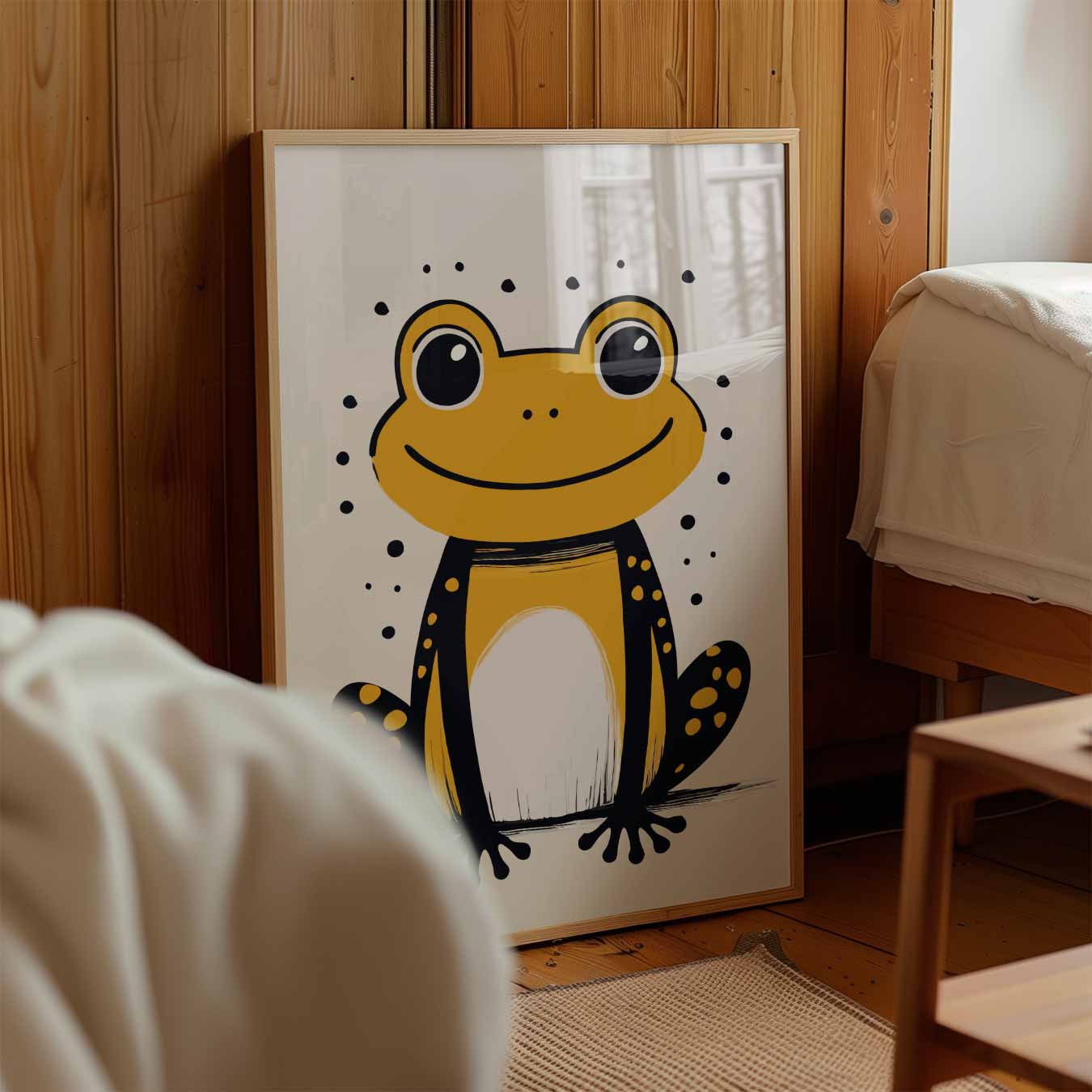 Vrolijke Kikker Illustratie Poster-WallArtistic