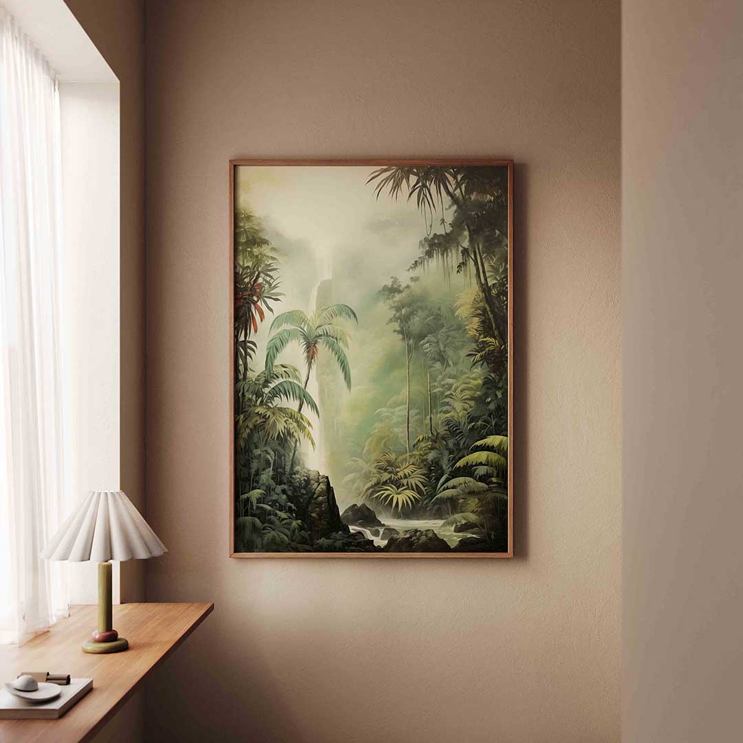 Waterval en jungle Poster