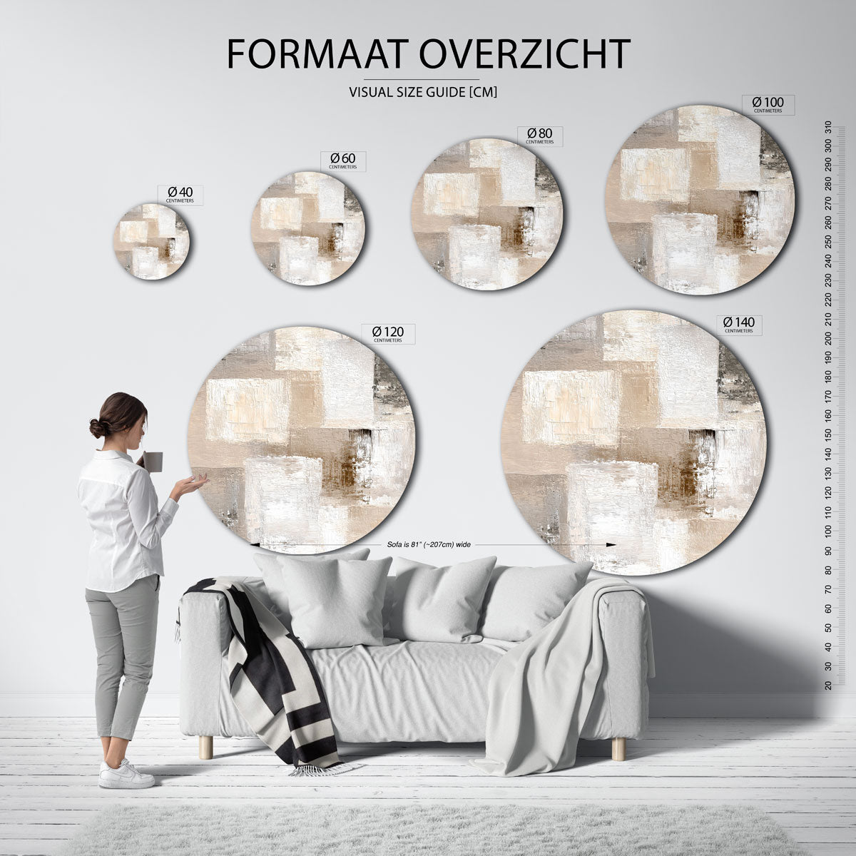 Abstracte rechthoeken Muurcirkel