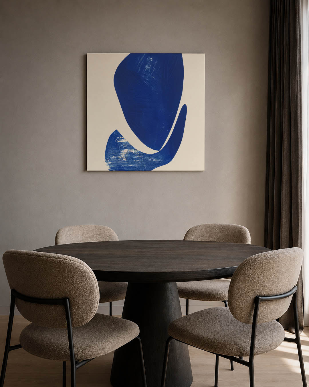 Organische blauwe vormen Kunstwerk