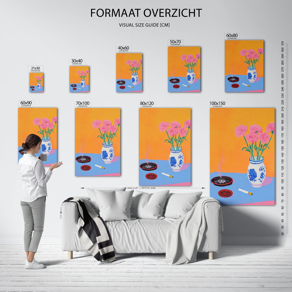 Bloemen en asbak Poster