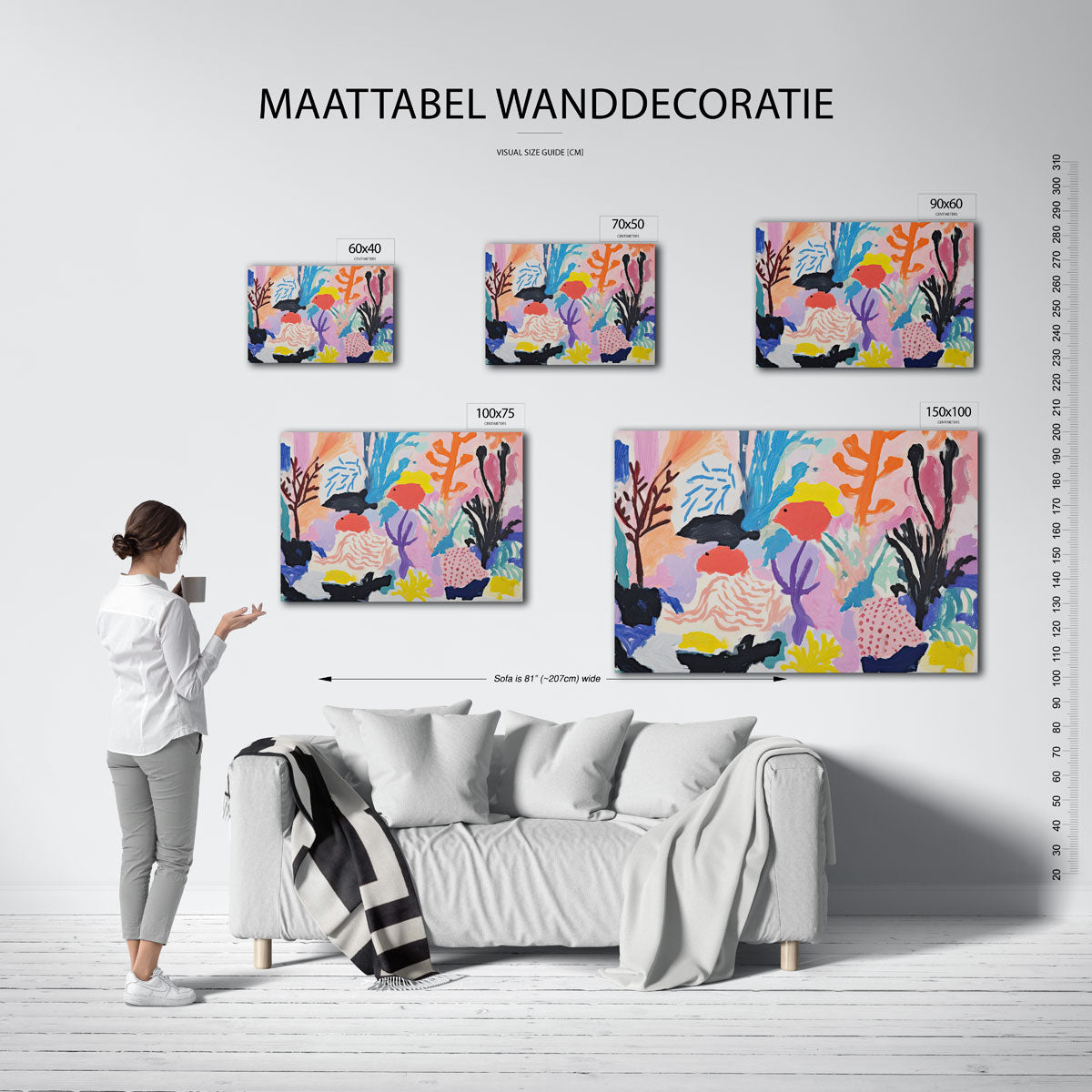 Vrolijke kleurenexplosie Kunstwerk