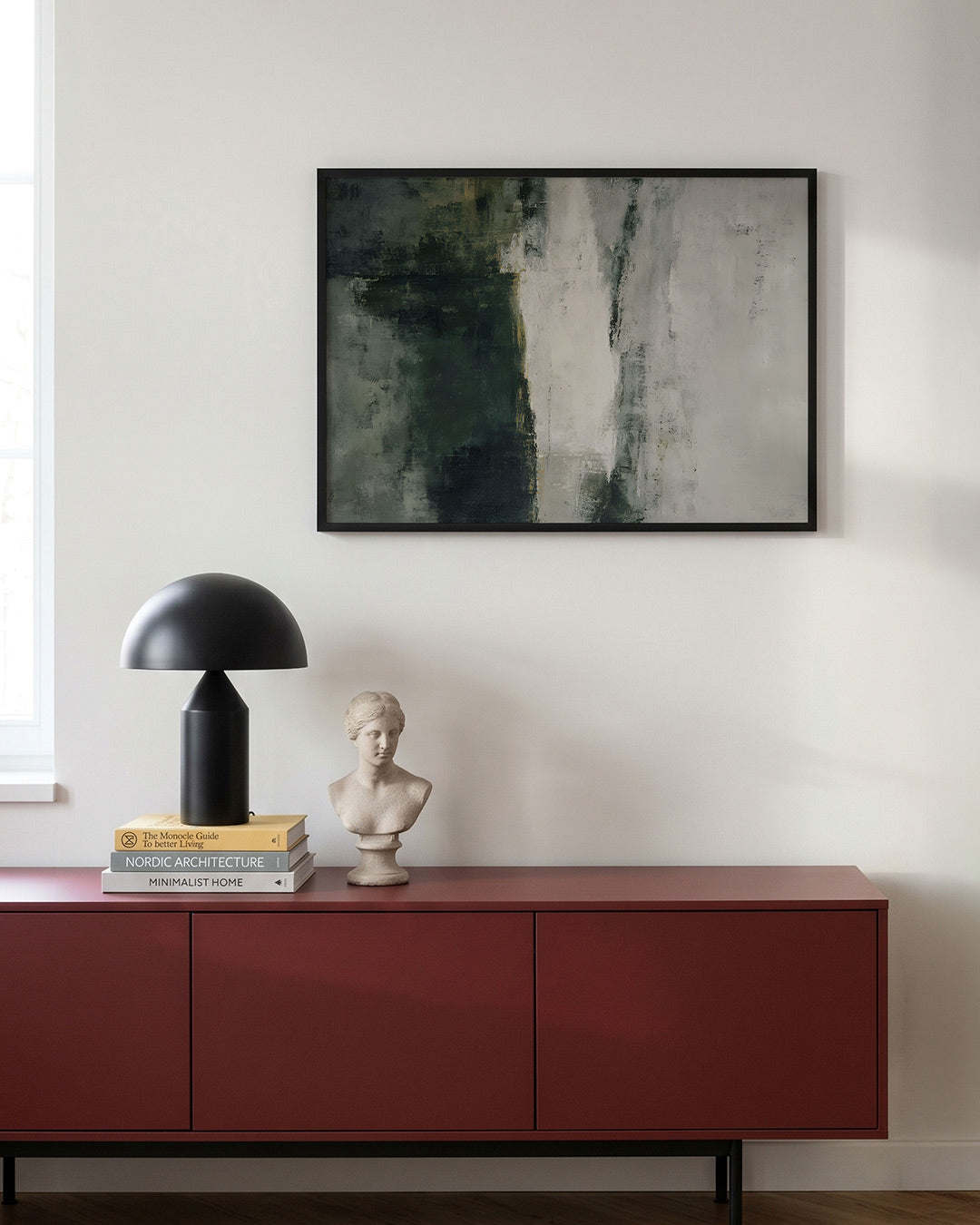 Abstracte groene en witte Poster