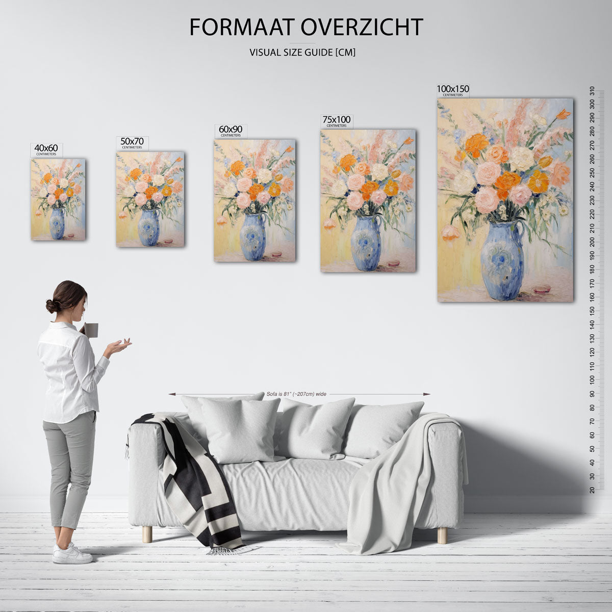 Bloemrijke vaas Kunstwerk